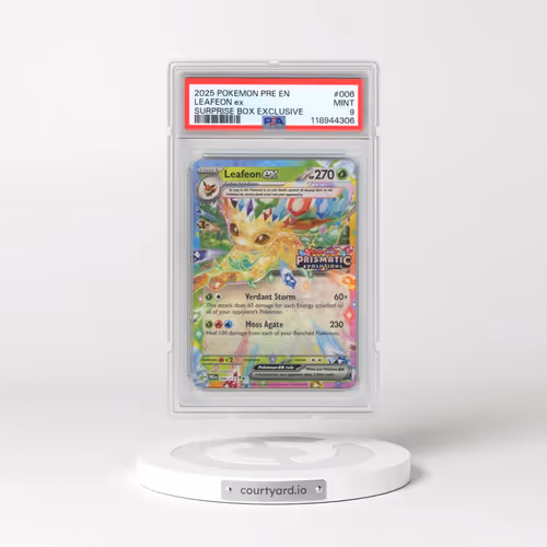 2025 Pokémon Pre EN-Prismatic Evolutions #006 Leafeon EX - Holo Surprise Box Exclusive (PSA 9 MINT)