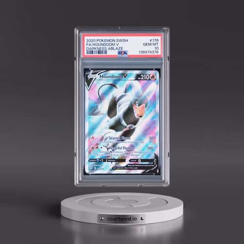 2020 Pokémon Sword & Shield Darkness Ablaze #178 Houndoom V - Holo Full Art (PSA 10 GEM MINT)