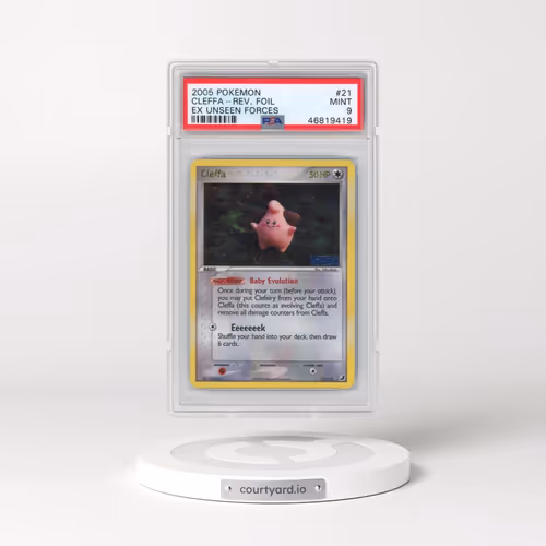 2005 Pokémon EX Unseen Forces #21 Cleffa - Reverse Foil (PSA 9 MINT)