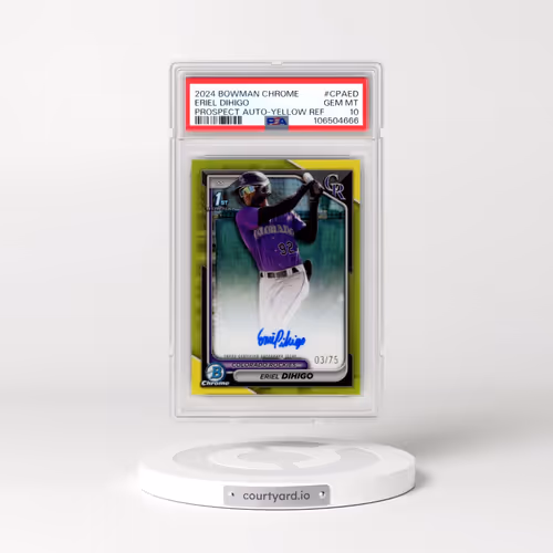 2024 Bowman Chrome Prospect Autographs #CPAED Eriel Dihigo - Yellow Refractor (PSA 10 GEM MINT)