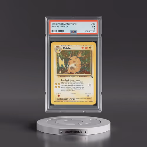 1999 Pokémon Fossil #14 Raichu - Holo (PSA 5 EX)