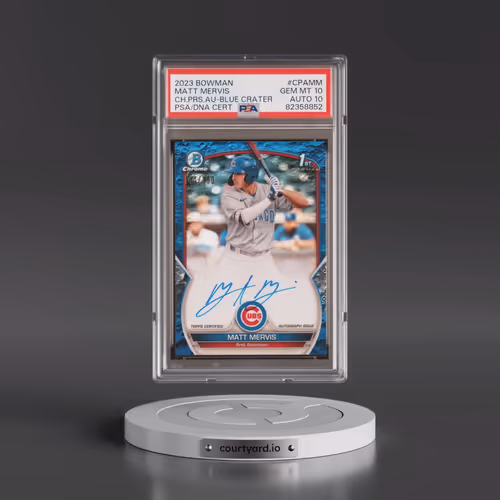 2023 Bowman Chrome Prospect Autographs #CPAMM Matt Mervis - Blue Lunar Crater Refractor (PSA 10 GEM
