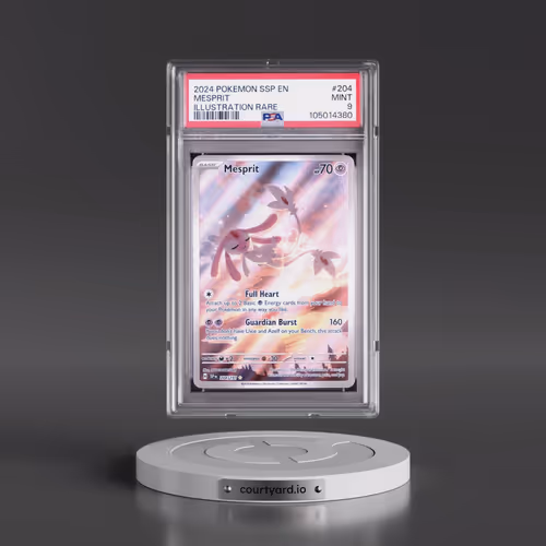 2024 Pokémon Ssp EN-Surging Sparks #204 Mesprit - Illustration Rare (PSA 9 MINT)