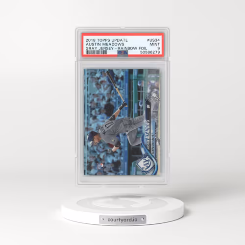 2018 Topps Update #US34 Austin Meadows - Gray Jersey-Rainbow Foil (PSA 9 MINT)