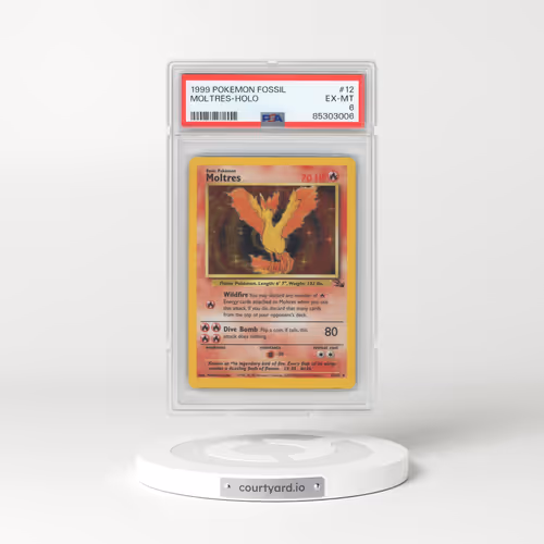 1999 Fossil #12 Moltres - Galaxy Star Holo (PSA 6 EX-MT)