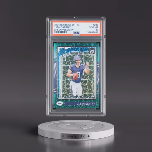 2024 Panini Donruss Optic #235 JJ McCarthy - Green Velocity (PSA 10 GEM MINT)