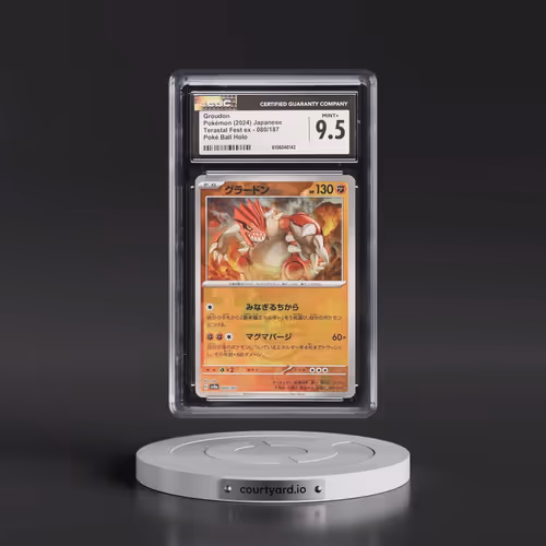 2024 High Class Pack: Terastal Fest ex - sv8a #080/187 Groudon - Poké Ball Holo (CGC 9.5 MINT+)
