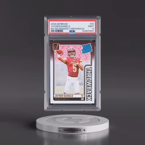 2024 Panini Donruss Rated Rookies Throwback #43 Jayden Daniels (PSA 9 MINT)