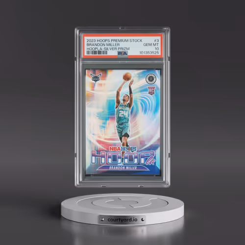 2023 Panini Hoops Premium Stock Hoopla #3 Brandon Miller - Silver Prizm (PSA 10 GEM MINT)