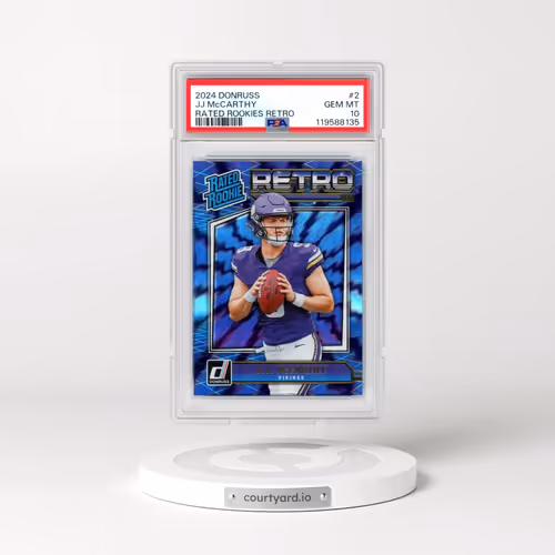 2024 Panini Donruss Rated Rookies Retro #2 JJ McCarthy (PSA 10 GEM MINT)