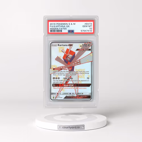 2019 Pokémon Sun & Moon Hidden Fates #SV73 Kartana GX - Holo Full Art (PSA 10 GEM MINT)