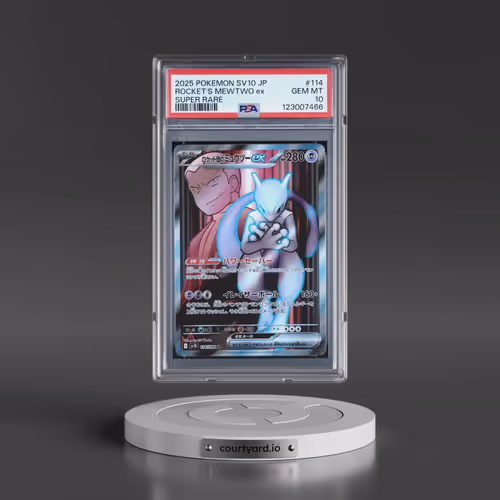 2025 Pokémon SV10-Glory of Team Rocket #114 Team Rocket's Mewtwo EX - Holo Super Rare (PSA 10 GEM MI