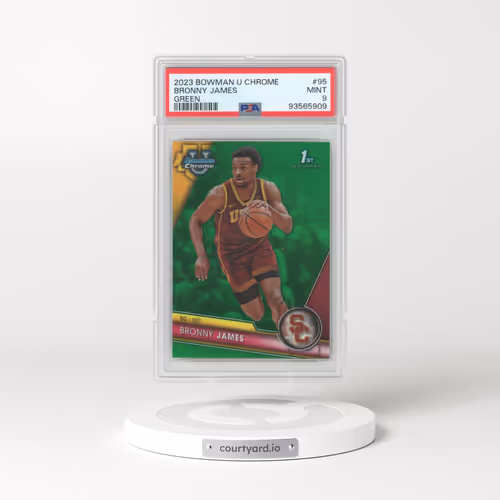2023 Bowman University Chrome #95 Bronny James - Green Refractor (PSA 9 MINT)