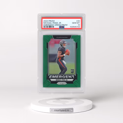 2024 Panini Prizm Emergent #20 Michael Penix Jr. - Green Prizm (PSA 10 GEM MINT)