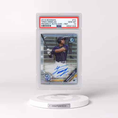 2019 Bowman Prospect Autographs Chrome #TO Tirso Ornelas - Refractor (PSA 10 GEM MINT)
