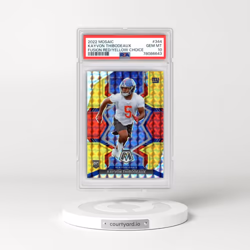 2022 Panini Mosaic #344 Kayvon Thibodeaux - Fusion Red/Yellow Choice (PSA 10 GEM MINT)
