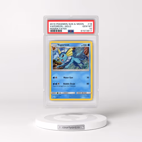 2019 Pokémon Sun & Moon Hidden Fates #18 Vaporeon - Holo (PSA 10 GEM MINT)