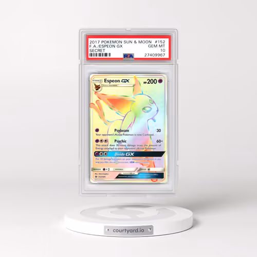 2017 Pokémon Sun & Moon #152 Espeon GX - Holo Full Art Secret (PSA 10 GEM MINT)