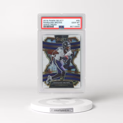 2019 Panini Select #65 Marquise Brown - White Prizm (PSA 10 GEM MINT)