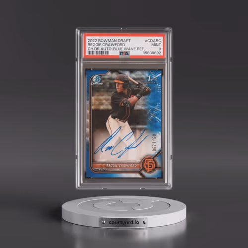 2022 Bowman Draft Chrome Draft Pick Autographs #CDARC Reggie Crawford - Blue Wave Refractor (PSA 9 M