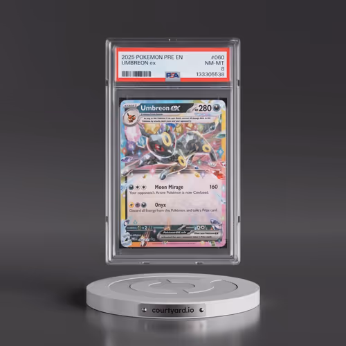 2025 Pokémon Pre EN-Prismatic Evolutions #060 Umbreon EX - Holo (PSA 8 NM-MT)