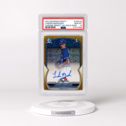 2023 Bowman Draft Chrome Prospect Autograph #CDALM Landen Maroudis - Gold Shimmer (PSA 10 GEM MINT)