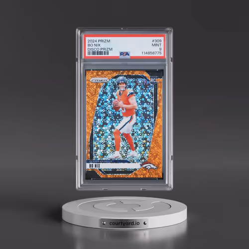 2024 Panini Prizm #309 Bo Nix - Disco Prizm (PSA 9 MINT)