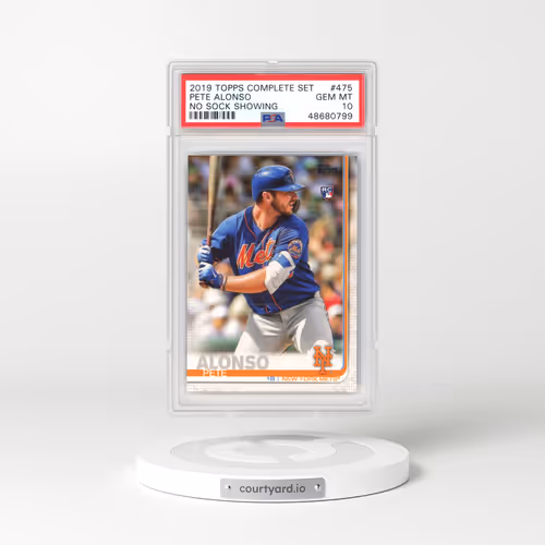 2019 Topps Complete Set #475 Pete Alonso - No Sock Showing (PSA 10 GEM MINT)