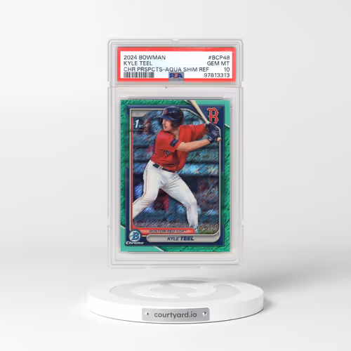 2024 Bowman Chrome Prospects #BCP48 Kyle Teel - Aqua Shimmer Refractor (PSA 10 GEM MINT)