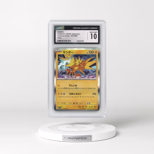 2024 Crimson Haze #027/066 Zapdos - Holo (CGC 10 GEM MINT)