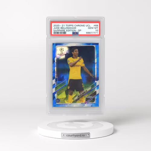 2020 Topps Chrome UEFA Champions League Sapphire Edition #68 Jude Bellingham - SP (PSA 10 GEM MINT)