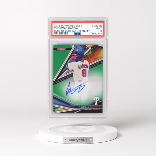 2022 Bowman's Best Best of 2022 Autographs #B22YG Yhoswar Garcia - Green Refractor (PSA 9 MINT)