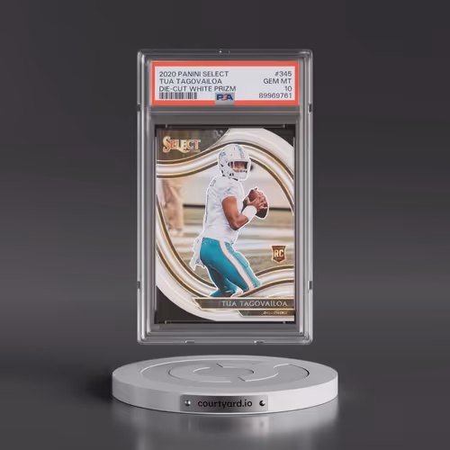 2020 Panini Select #345 Tua Tagovailoa - Die-Cut White Prizm (PSA 10 GEM MINT)