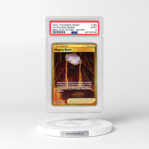 2022 Pokémon Sword & Shield Brilliant Stars #185 Magma Basin - Full Art Secret (PSA 9 MINT)