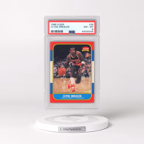 1986 Fleer #26 Clyde Drexler (PSA 8 NM-MT)