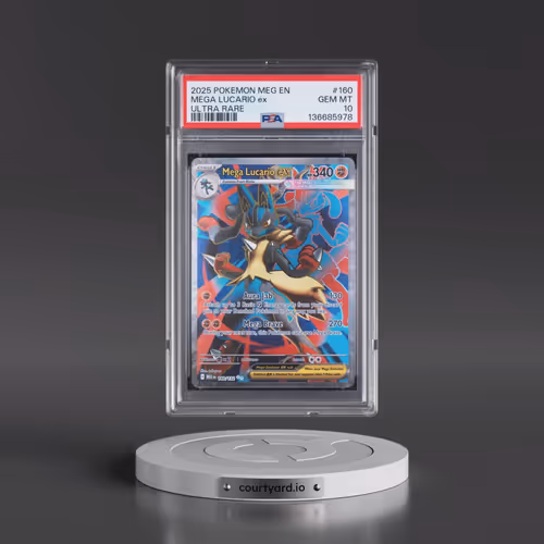 2025 Pokémon Meg EN-Mega Evolution #160 Mega Lucario EX - Holo Ultra Rare (PSA 10 GEM MINT)