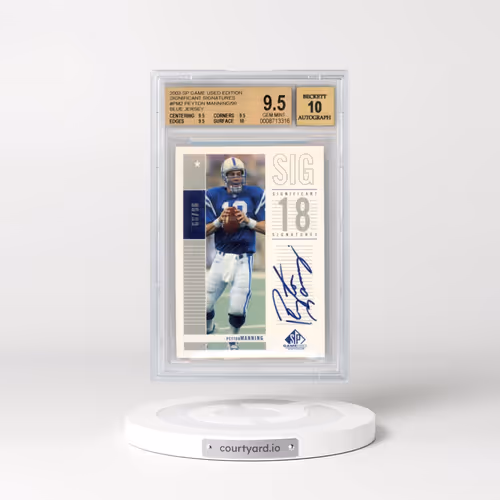 2003 SP Game Used Edition Significant Signatures #PM2 Peyton Manning/99/(blue jersey) (BGS 9.5 GEM M