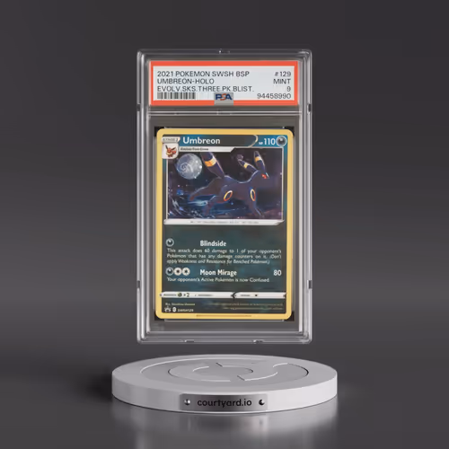 2021 Pokémon Swsh Black Star Promo #129 Umbreon - Holo Evolving Skies Three Pack Blisters (PSA 9 MIN