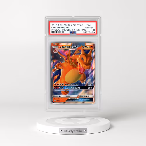 2019 Pokémon SM Black Star Promo #SM211 Charizard GX - Holo Hidden Fates Tins (PSA 8 NM-MT)