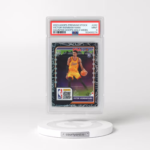2023 Panini Hoops Premium Stock #282 Victor Wembanyama - Haunted Hoops Holo Webs (PSA 9 MINT)