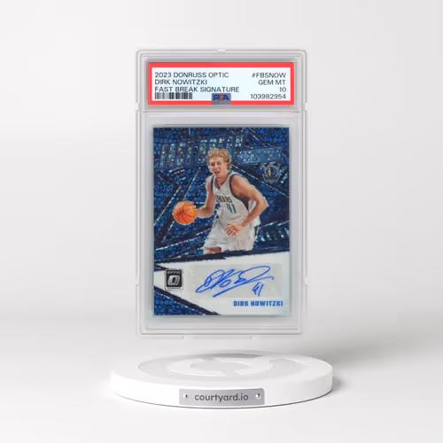 2023 Panini Donruss Optic Fast Break Signatures #FBSNOW Dirk Nowitzki (PSA 10 GEM MINT)