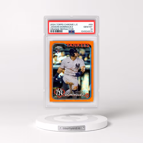 2024 Topps Chrome Logofractor Edition #89 Jasson Dominguez - Orange Refractor (PSA 10 GEM MINT)