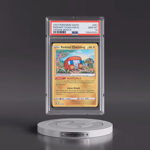 2023 Pokémon Sword and Shield Crown Zenith #051 Radiant Charjabug - Holo (PSA 10 GEM MINT)