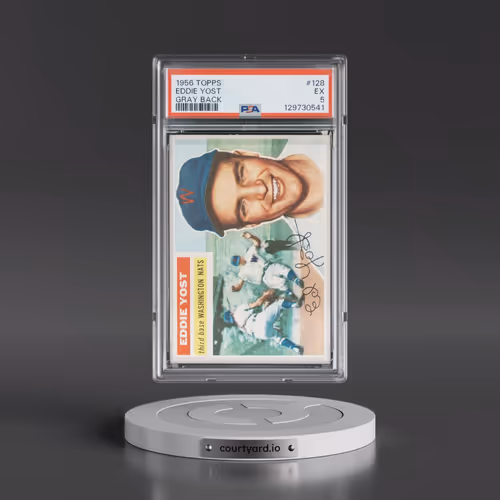 1956 Topps #128 Eddie Yost - Gray Back (PSA 5 EX)