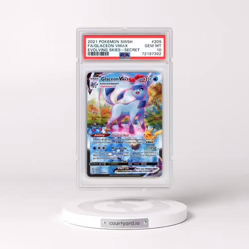 2021 Pokémon Sword & Shield Evolving Skies #209 Glaceon Vmax - Full Art Secret (PSA 10 GEM MINT)
