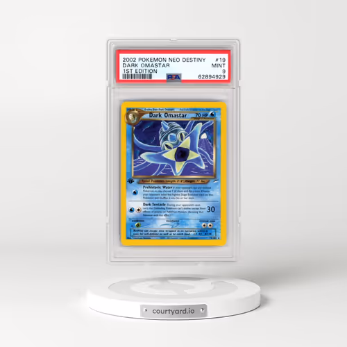 2002 Pokémon Neo Destiny #19 Dark Omastar - 1st Edition (PSA 9 MINT)