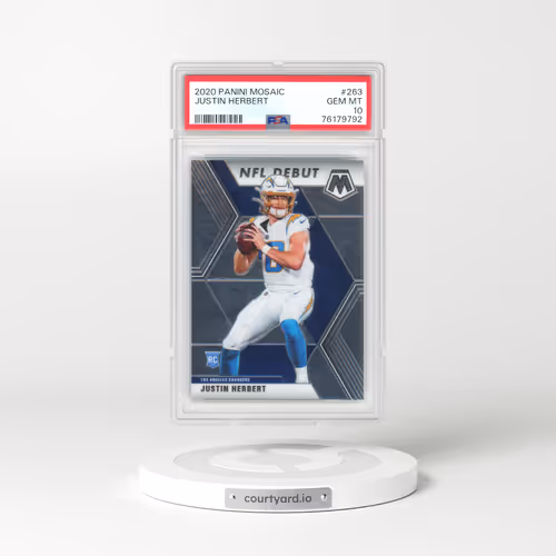 2020 Panini Mosaic #263 Justin Herbert (PSA 10 GEM MINT)