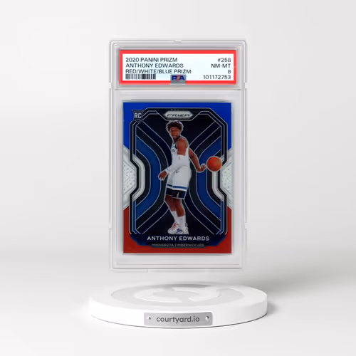 2020 Panini Prizm #258 Anthony Edwards - Red/White/Blue Prizm (PSA 8 NM-MT)