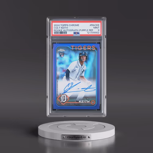 2024 Topps Chrome Rookie Autographs #RACKE Colt Keith - Purple Refractor (PSA 9 MINT)