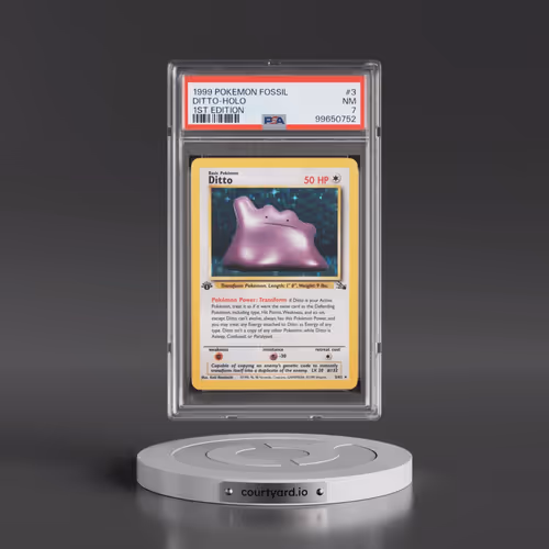 1999 Pokémon Fossil #3 Ditto - 1st Edition Holo (PSA 7 NM)